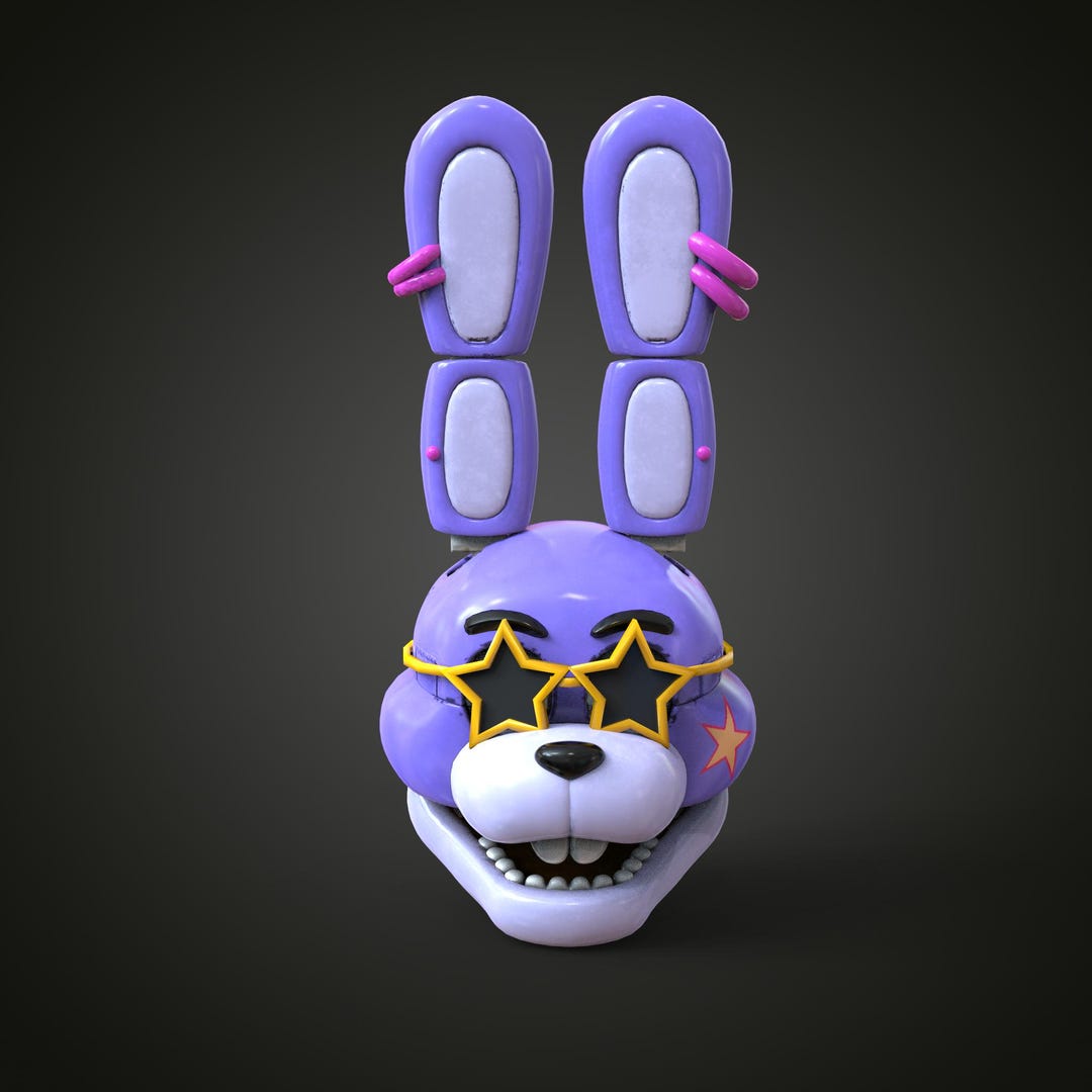 Glamrock Bonnie Security Break Custom Head Wearable 3D Model STL - Etsy