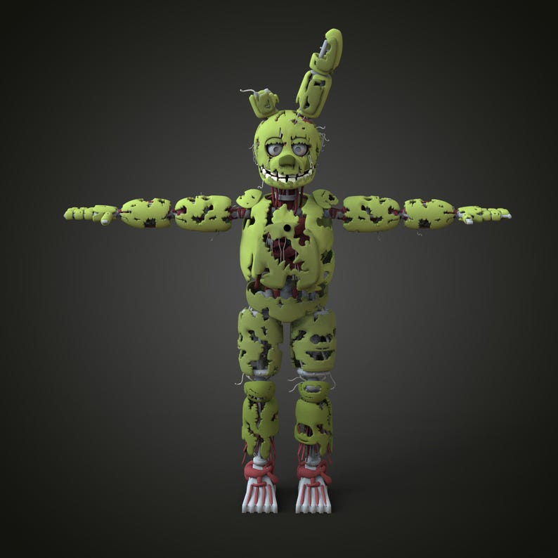 Springtrap Withered FNAF 3 Custom Full Body Wearable Body With Head 3D ...
