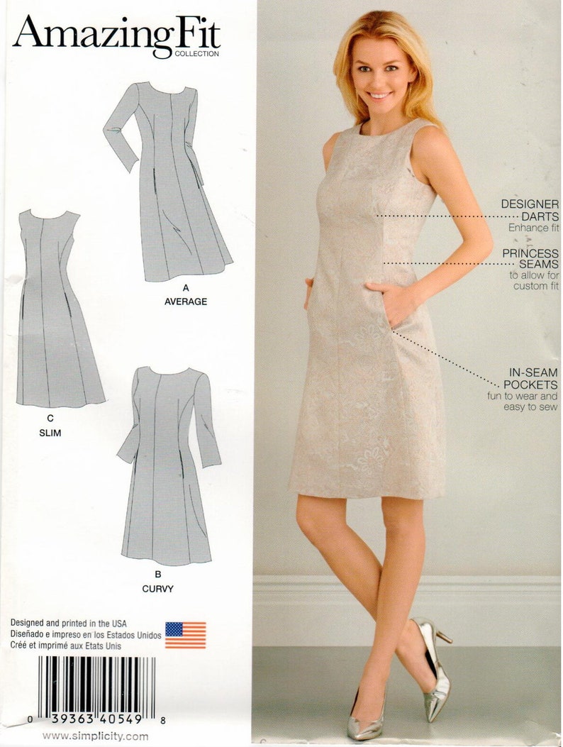 Patron Couture Simplicity Amazing Fit – Veste Taille 6-14, Neuf Non Découpé
