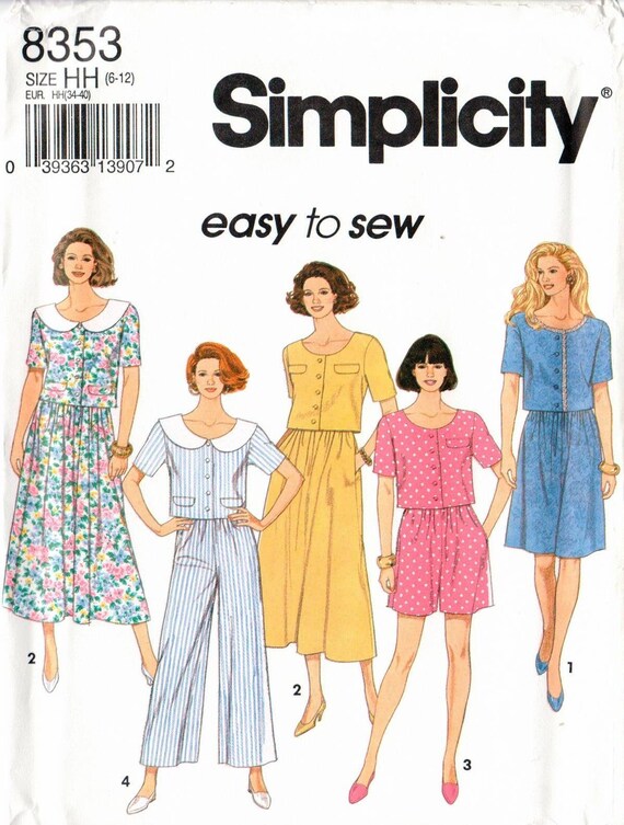 Simplicity Pattern 8353 Vintage Uncut Misses Short Top | Etsy