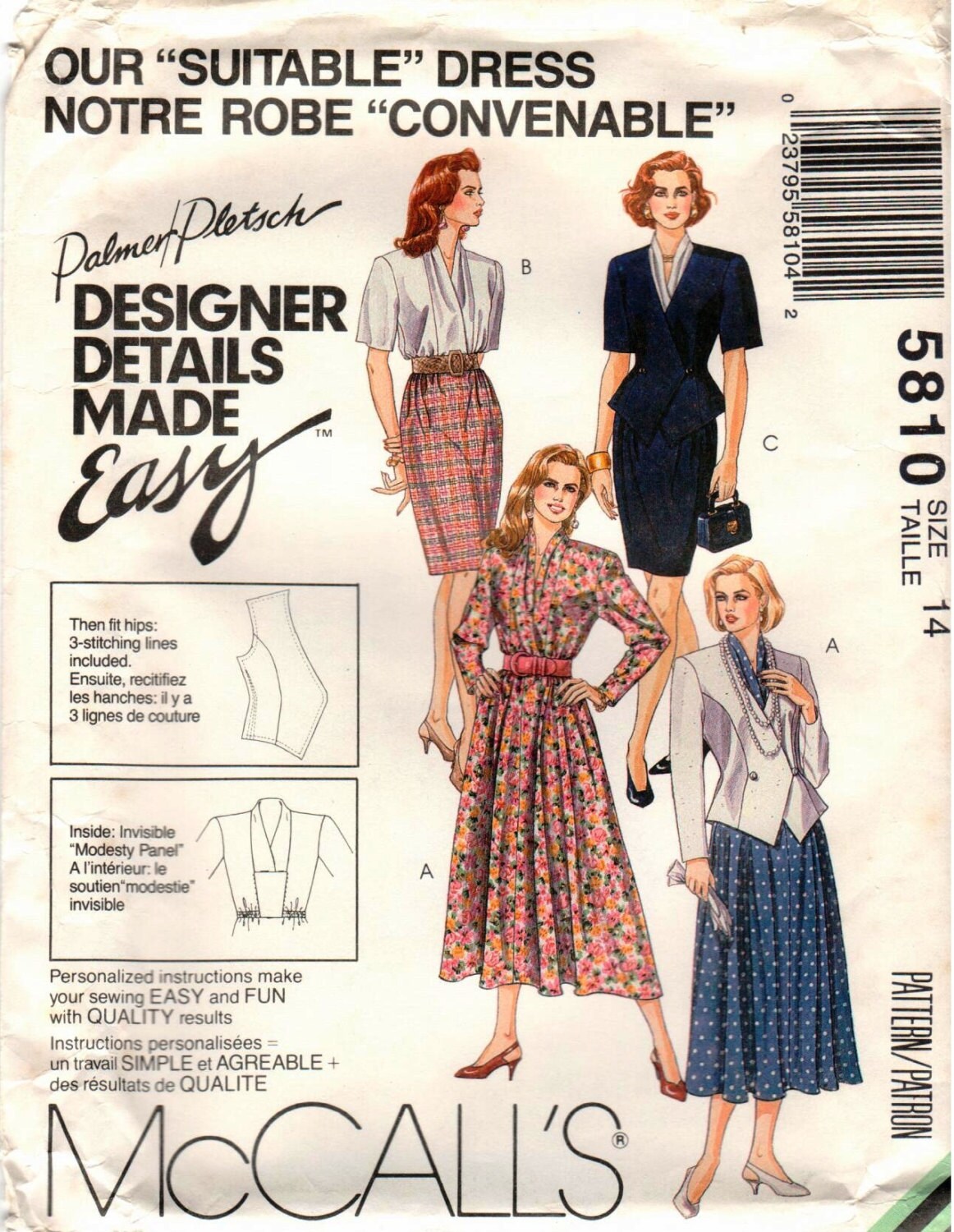 Mccall s uncut palmer pletsch pattern 5810 misses etsy