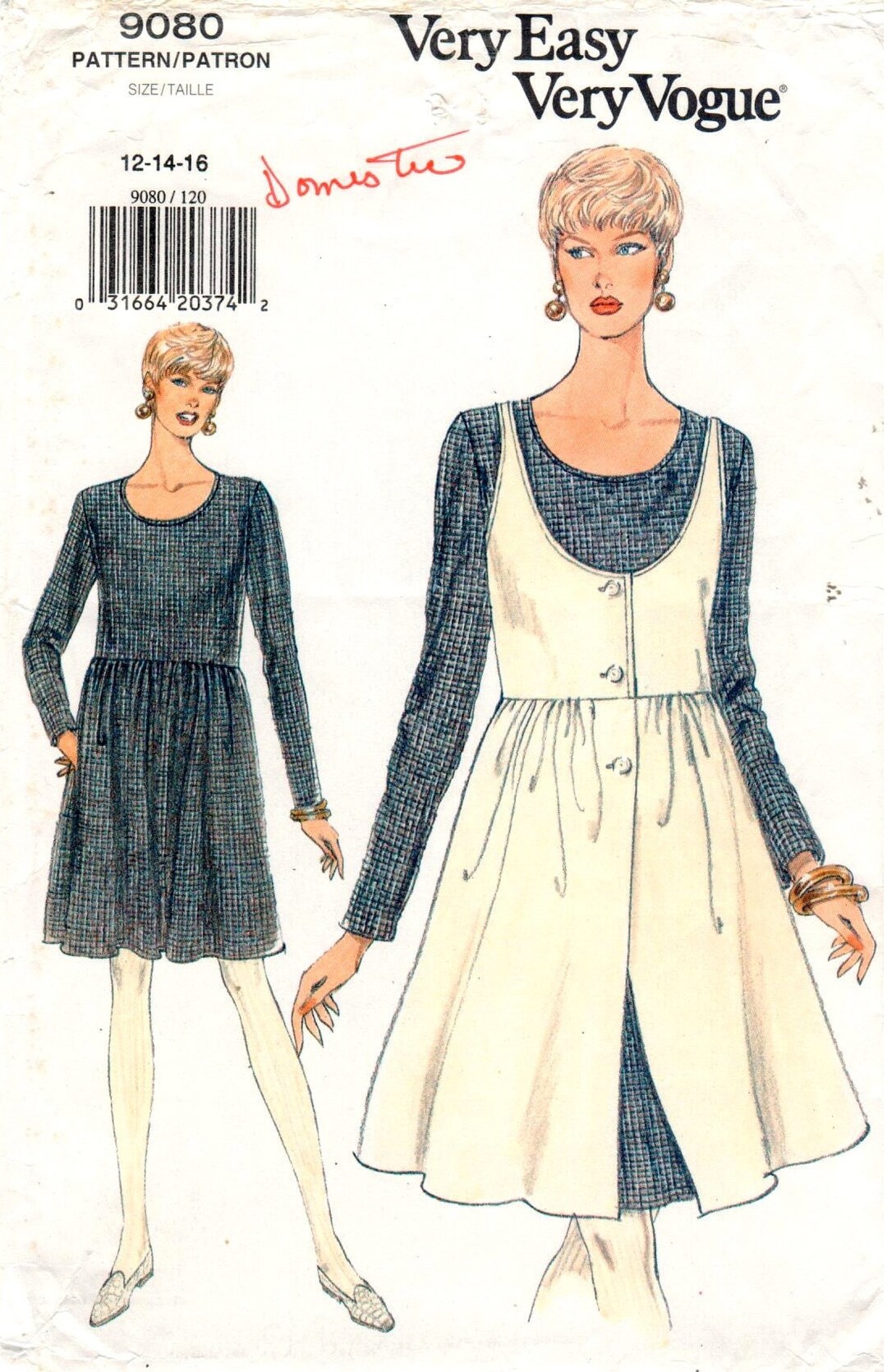 Vogue Pattern 9080 Vintage Uncut Misses Pullover Dress & - Etsy