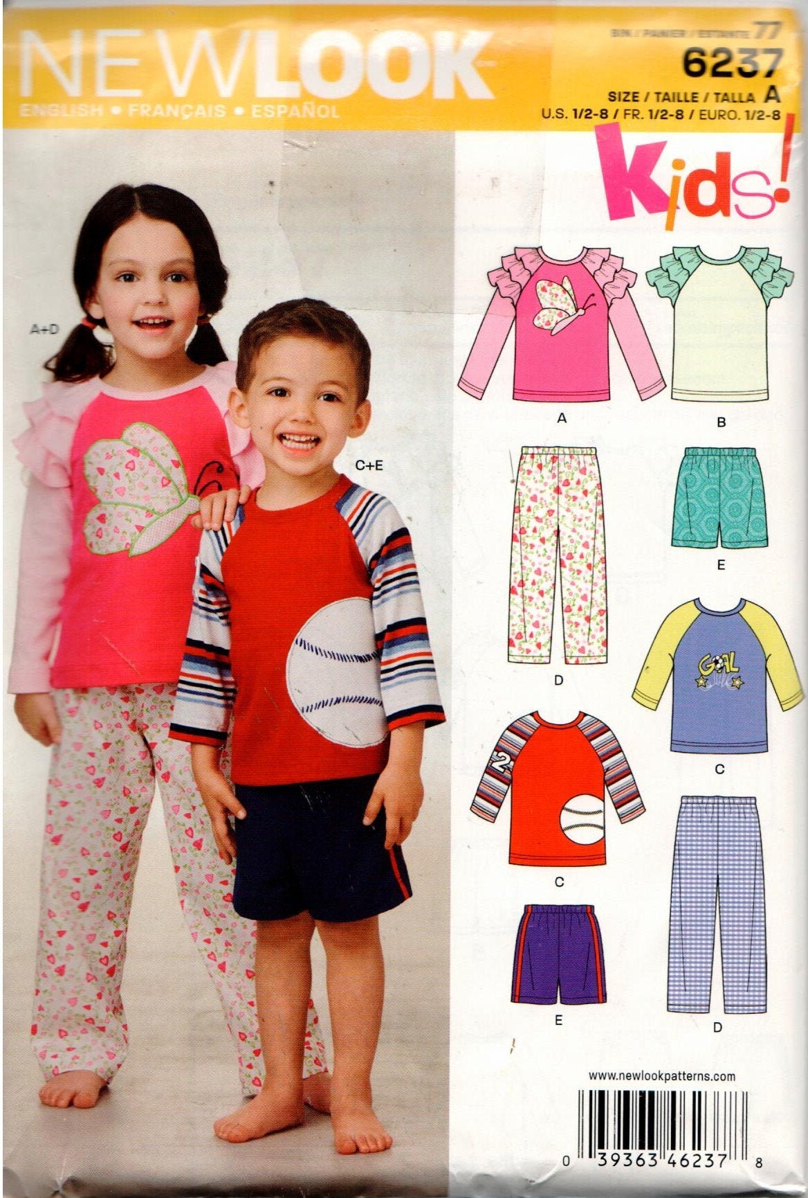 New Look Pattern 6237 Uncut Children's Pullover Tops - Etsy UK