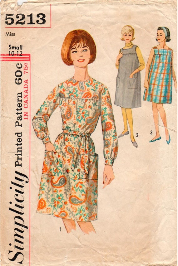 Simplicity Pattern 5213 Vintage Misses One Piece Dress With Etsy