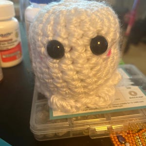 Crochet ghost stuffed plushy ready to ship