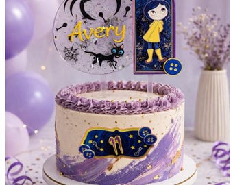 Adorno para tarta de cumpleaños de Coraline: Decoración personalizada para fiestas