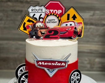 Lightning McQueen Cake Topper: Cars Birthday Party Decor
