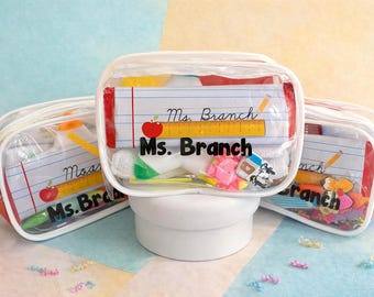 Teacher Appreciation Gift Personalized Bags Chocolate Custom Set for Teachers Party Back to School Set Gift Clear Bag