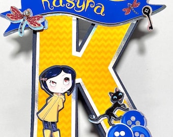 Coraline Birthday Party 3D Letter: Personalized Name Decor