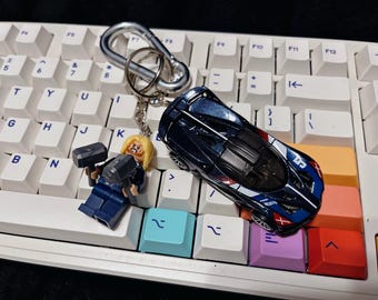 Custom Car Keychain & Minifigure - Bugatti Bolide (HotWheels)