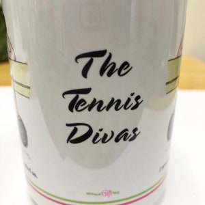 Sassy Tennis Mug Perfect Gift For Tennis Player Funny Caption Original Design Pink and Green image 6