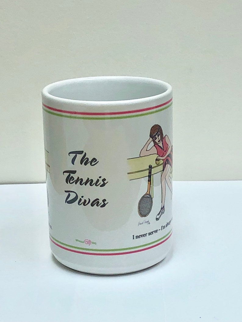 Sassy Tennis Mug Perfect Gift For Tennis Player Funny Caption Original Design Pink and Green image 4