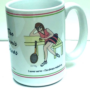 Sassy Tennis Mug Perfect Gift For Tennis Player Funny Caption Original Design Pink and Green image 5