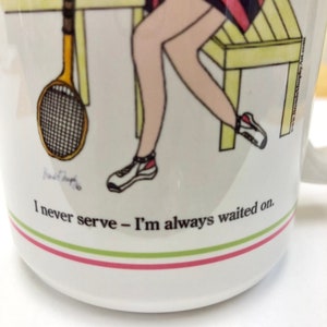 Sassy Tennis Mug Perfect Gift For Tennis Player Funny Caption Original Design Pink and Green image 3