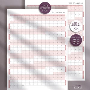 2025-2026 Academic Planner School Year Wall Calendar for Students and Teachers July & Sept Yearly Start Pink Calendar Office Decor Gift