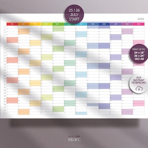 2025 2026 Academic Planner. School Year Wall Calendar for Students & Teachers. Year at a Glance. Productivity Planner. Office Decor Gift