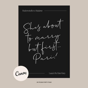 Paris Hen Do Welcome Sign: Customizable Canva Template (Digital Download)