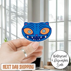 Sticker kat en vogel demon jager/automagneet, sticker K-Pop demon tijger, sticker K-Pop demon jager, Rumi, KPop demon jager, kawaii sticker