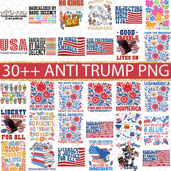 30++No Kings In America Png, Anti-Trump Bundle, Protest Png, Democracy Png, Protest Png, Gift for Anti-MAGA Png, Patriotic, Liberal