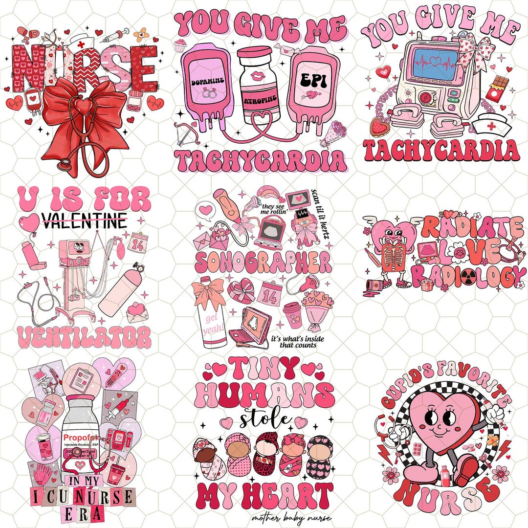 Valentine Nurse Bundle Png, Coquette Bow Nurse Png, Nursing Vday Png ...