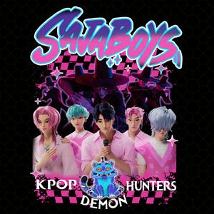 Saja Boys Demon Hunters Png, Kpop Demon Inspired Movie PNG, Bootleg Retro Movie Clipart, Demon Hunters Merch, Kpop Huntrix, Rumi Mira Zofy