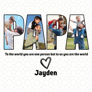 Personalized Father's Day Gift Papa And Kids png, Photo Custom Design Your Own with Text And Picture, Customized Father's Day Gift For Dad