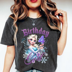 Custom Frozen Birthday Girl Shirt, Elsa Birthday, Disney Princess Birthday, Frozen Birthday Family Matching Shirt, Personalized Frozen Elsa