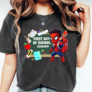 Custom Back to School Spiderman Shirt, First Day Of School Shirt, Kindergarten Kids Shirt, Welcome Back to School, School Toddler Shirt