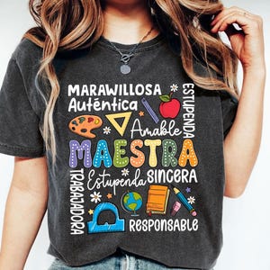 Maestra Teacher Shirt, Spanish Teacher Shirts, Bilingual Teacher Gift, Dual Language T-Shirt,  Appreciation Shirts, Maestra Bilingüe Shirt