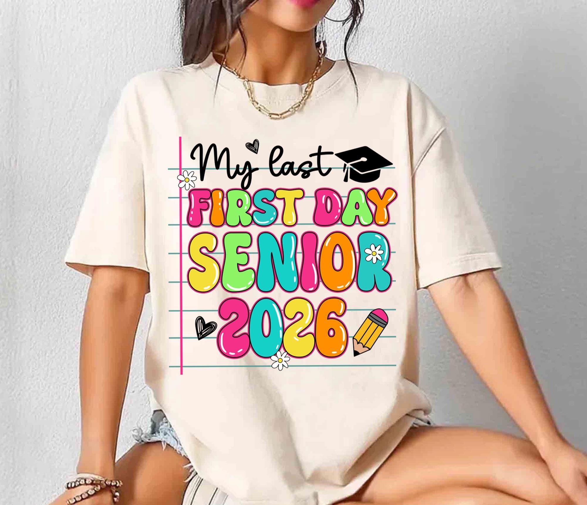 Senior 2026 Back to School Shirt: Retro Groovy Tee, First Day