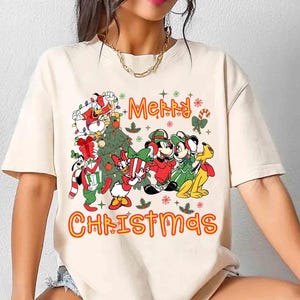 Mickey&#39;s Very Merry Christmas Party Family Matching T-Shirt, Disney Santa Mickey And Minnie Xmas Tee, Disneyland Vacation Holiday Gift