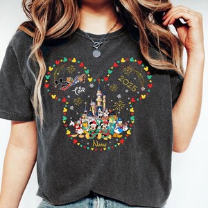 2025 Disney Trip Christmas Shirt, Custom Name Shirt,  Disney Christmas Family Shirt,  Disney Christmas Squad Shirt
