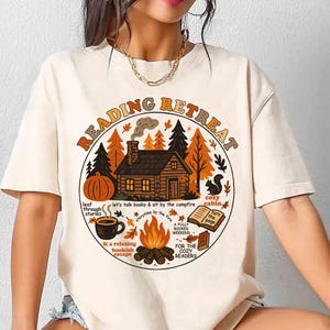 Cozy Cabin Reading Shirt: Fall Bookish Tee - Unisex Fit