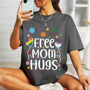 Free Mom Hugs Shirt, Pride Mom Shirt, Pride Shirt, LGBTQ Shirt, Pride Heart Shirt, Gay Shirt, Lesbian Shirt, Proud Mom Shirt, Pride Gift