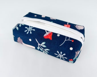 Tissue case, Handmade fabric tissue holder for paper tissues, travel tissue cover, handbag hanky pouch, hanky cosy perfect gift.