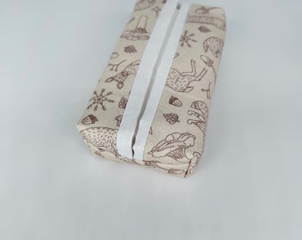 Tissue case, Handmade fabric tissue holder for paper tissues, travel tissue cover, handbag hanky pouch, hanky cosy lovely gift.