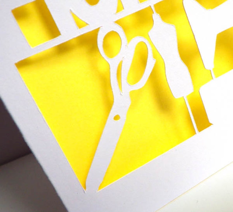 Personalised Birthday Card Seamstress Cut Out Card Etsy
