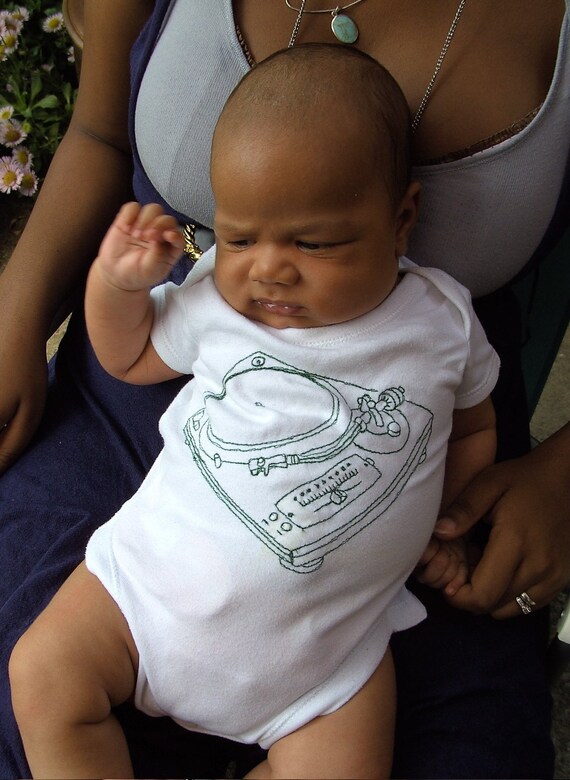DJ Baby vest Record Deck turntable baby vest Romper suit Etsy