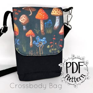 Crossbody-Tasche Schnittmuster, PDF digitaler Download mit Fotos und vollständigem Musterstück, vollständiges Tutorial, YouTube-Video, digitales Schnittmuster