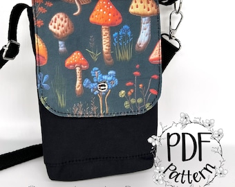 Cross body bag sewing pattern, PDF digital download with photos and full pattern pieces, full tutorial, YouTube video, purse sewing pattern