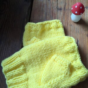 Bright yellow fingerless gloves, buttercup yellow handwarmers, image 2