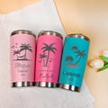 Personalized 20 oz Tumbler,Girls trip Mug,Stainless Steel Name Tumbler with straw,Custom Travel Mug,Laser Engraved Cups,Custom Beach Tumbler