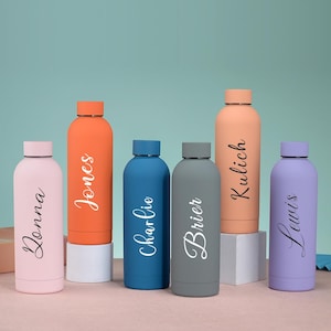 Personalized Stainless Steel Water Bottle,Bridesmaid Tumbler,Drink Bottle,Insulated Bottle,Bottle for Gym,Groomsman Gift,Custom Cup with Lid