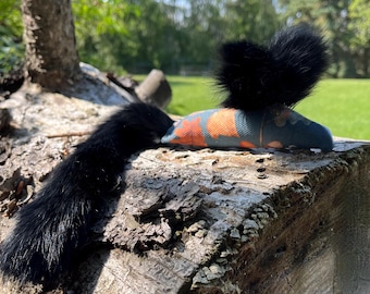 Denim/Rabbit fur cat toy "Odin's MaineMouse"