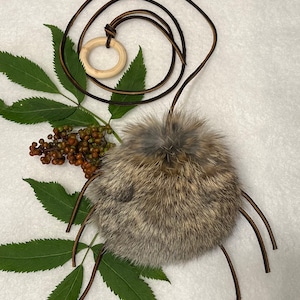 Rabbit fur cat teaser toy