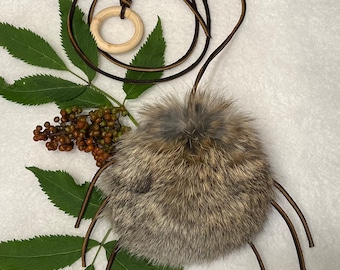 Rabbit fur teaser cat toy