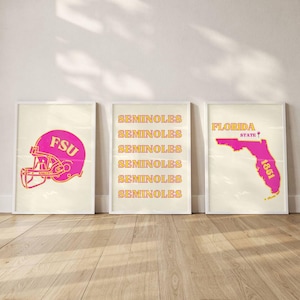 Póster rosa y amarillo 3x1 para dormitorio de la FSU, relación de aspecto 3:4 – Diseño digital