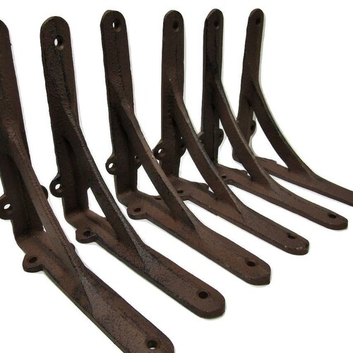 Pair of 6 X 5 Cast Iron Shelf Brackets Metal Etsy