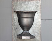 Galvanized Metal Wall Urn Vase Real or Faux Plant Holder Pot Planter