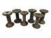 Set of 6 Antique Wood Wooden Small Textile Bobbins Spindles Spools Stained Wood 